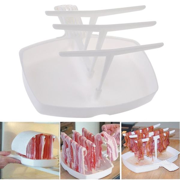 

tools & accessories kitchen portable microwave bacon rack with 3 brackets durable heat resistant reusable easy operation to clean for