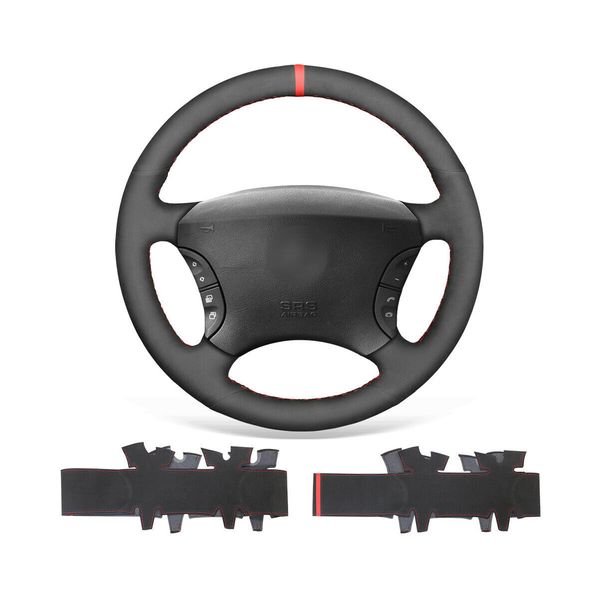 

diy custom soft black suede steering wheel cover for mercedes benz c215 s-class w220 2000-2006