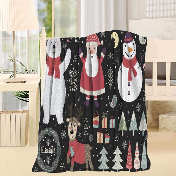 

santa claus snowmen blanket super soft warmth lightweight apply to sofa bed sofa and living room 40x50inch