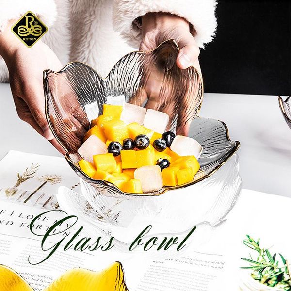 

gold inlay edge glass plates irregular bowl dish plate fruit dessert cake salad tray meal pasta shaped bowls