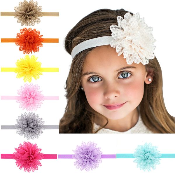 

hair accessories baby lace headbands children kids flower headband girls elastic bands childrens accessory headwear 13 colors kha429 ps42, Slivery;white