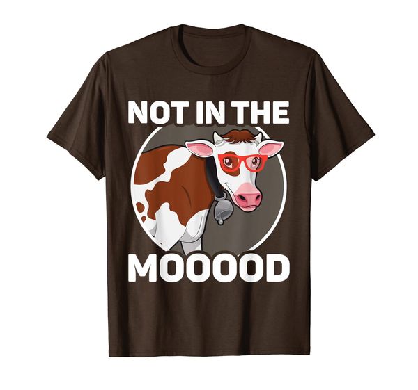 

dairy farmer not in the moody cow funny t-shirt, White;black