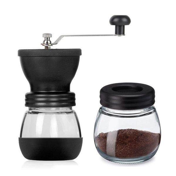 

manual coffee grinders grinder set with ceramic burrs hand mill glass jars adjustable coarseness