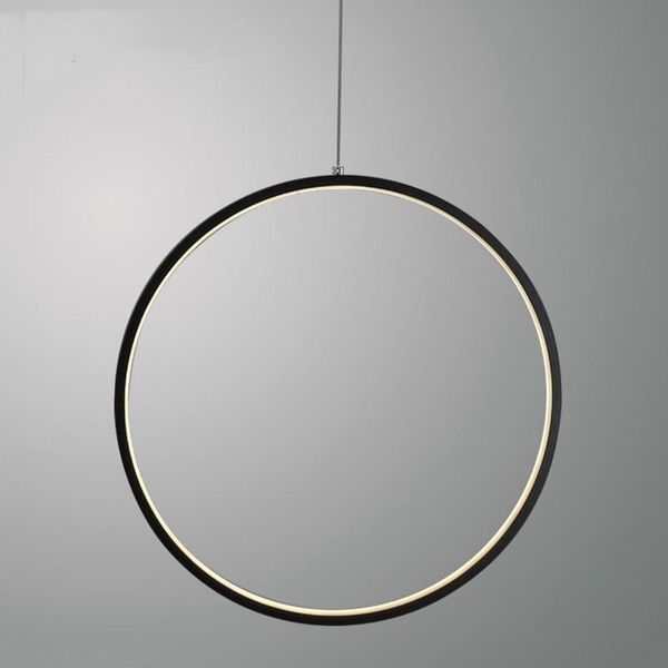 

pendant lamps modern led chandelier lights round ring circle lamp home for living room lighting indoor black lustre fixture