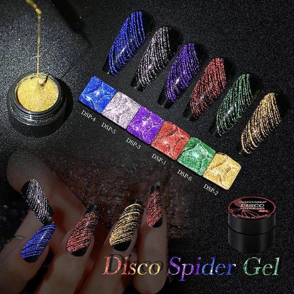 

nail gel drawing spider 6 colors 8ml glitter beautiful art, Red;pink