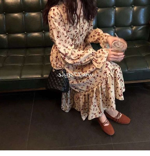 

french dresses minority casual yamamoto style victorian palace super fairy dress long skirt over the knee in spring and summer, Black;gray