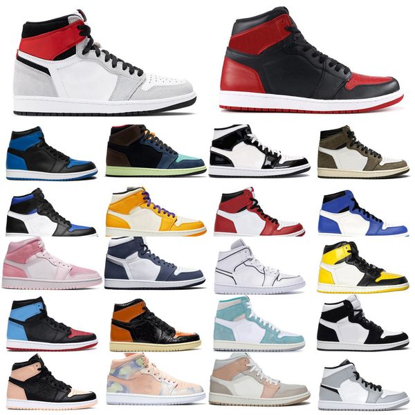 

al high og women men jumpman 1s basketball shoes mid milan black gold bloodine tie-dye mens trainers sports sneakers with boxns5b