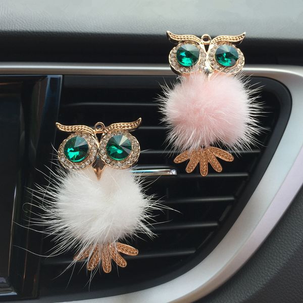 

1pcs crystal owl car air freshener auto outlet perfume clip interior accessories car-styling vent solid fragrance diffuser