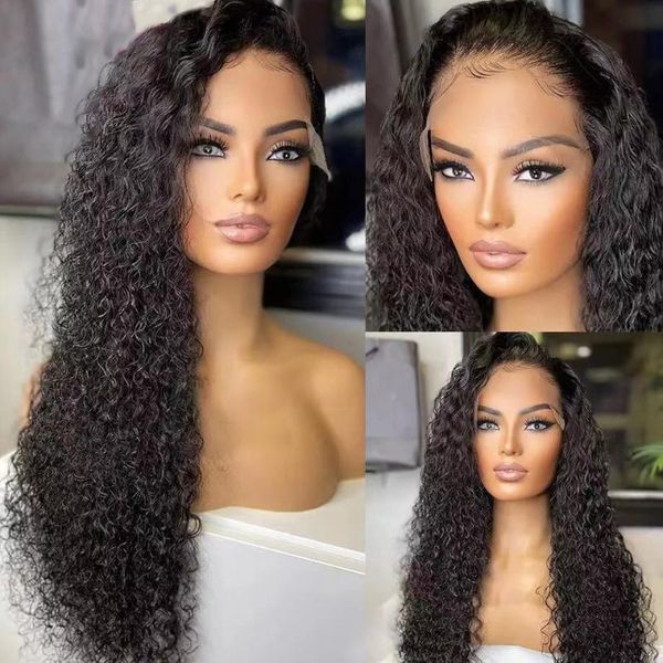 

synthetic wigs kinky curly 26 inch lace front wig for black women glueless long heat resistant daily baby hair natural hairline soft