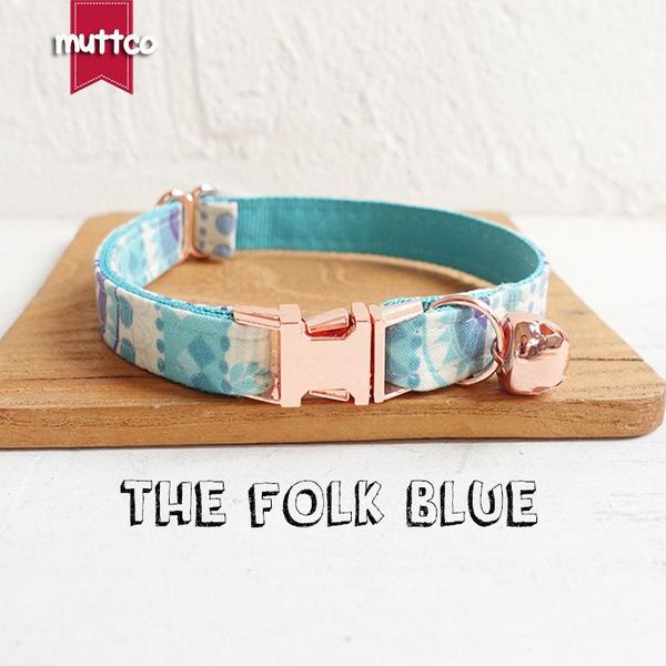 

cat collars & leads muttco retail with rose gold metal buckle collar for the folk blue design 2 sizes ucc023m