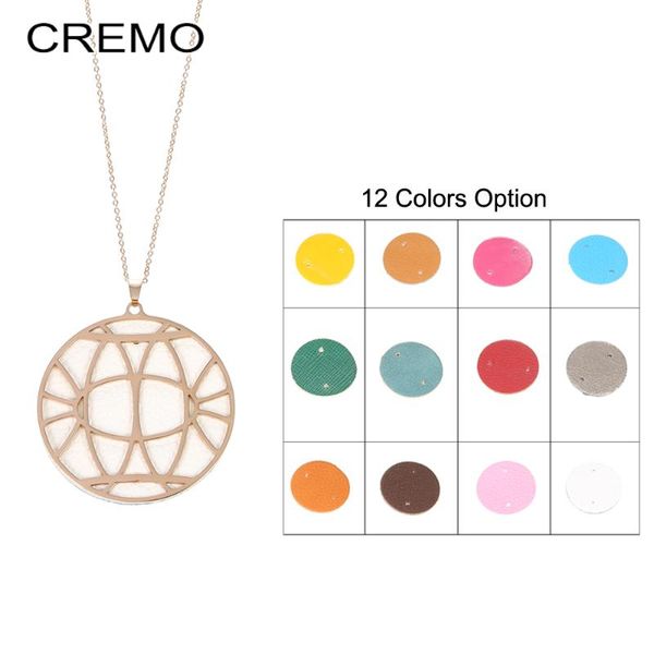 

pendant necklaces cremo women's interchangeable leather long necklace stainless steel jewelry valentine's day gift moon, Silver