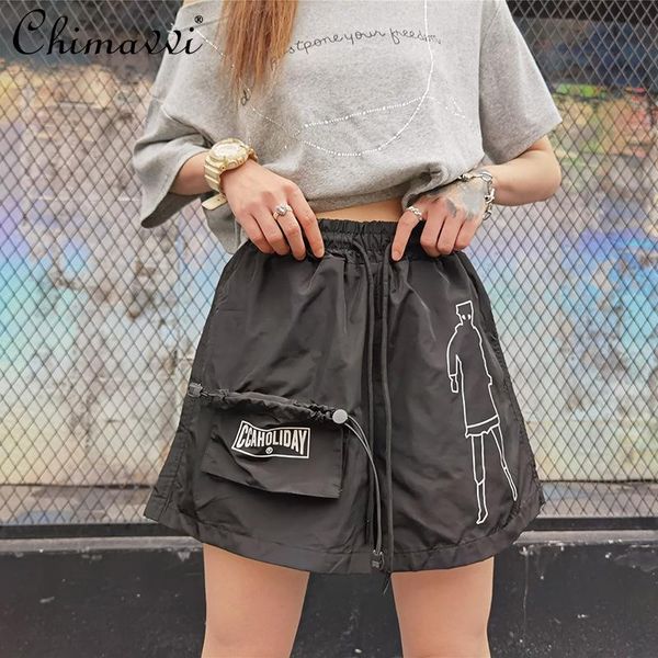 

women's shorts black loose casual cycling 2021 summer fashion mid waist straight female outer wear, White;black
