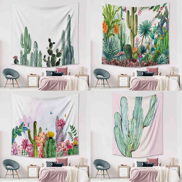 

painting cactus plant tapestry net red live broadcast background home decoration wall cloth