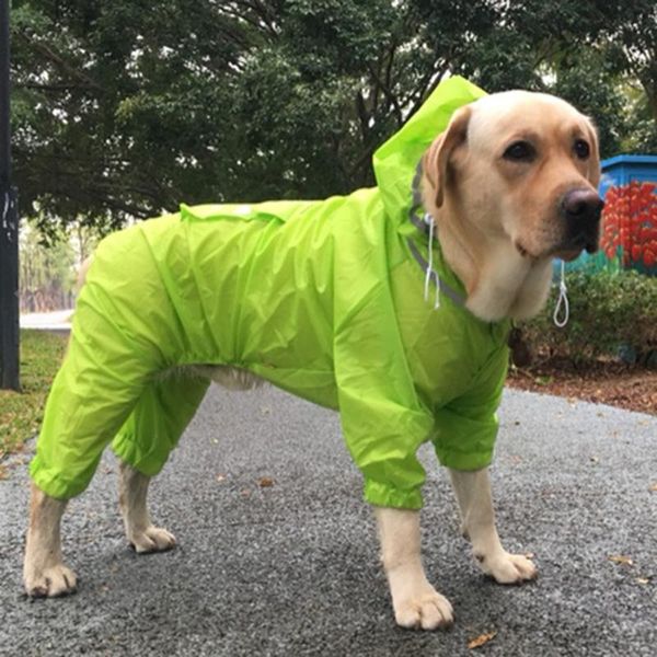 

dog apparel big poncho rain jacket pet water resistant clothes four legged cloak detachable raincoat waterproof jumpsuit coat