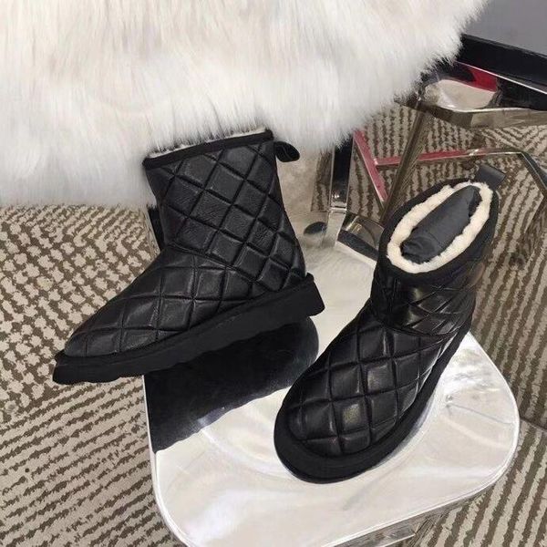 

boots women snow plus wool ankle boot slip-on shoes for 2021 winter fashion designer female, Black