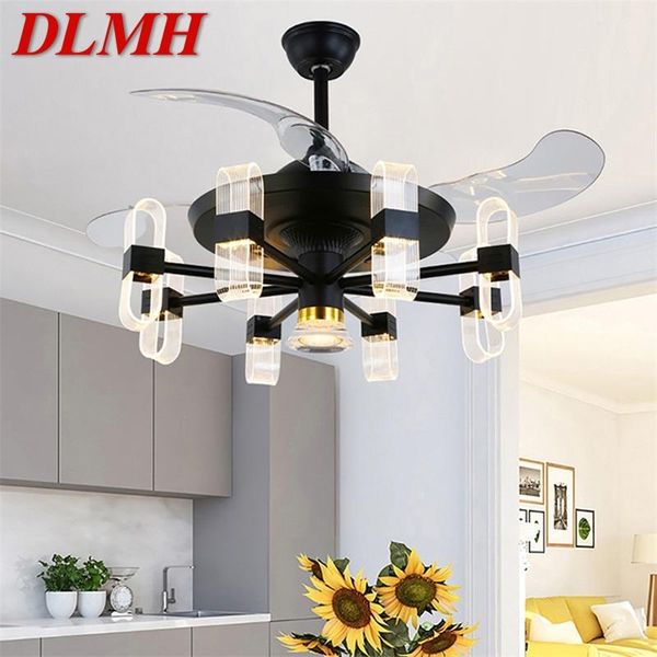 

electric fans dlmh modern ceiling fan with light and control led fixtures 220v 110v decorative for home living room bedroom restaurant