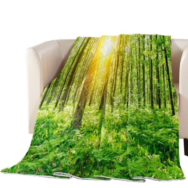 

comforters & sets forest grassland sunshine trees summer quilt blankets comforter bed cover home textiles bedding suitable for adults kids