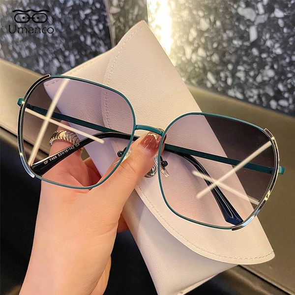 

sunglasses umanco fashion square for men women oversized metal frame driving outdoor goggles anti uv400 sun shades eyewear, White;black