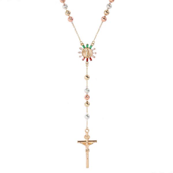 

rosario catolico guadalupe rosario de piedra color dorado, Silver