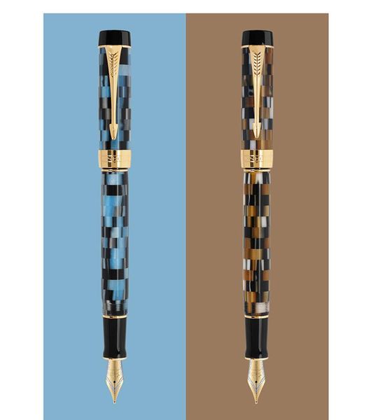 

fountain pens jinhao 100 centennial resin pen checkerboard ef/f/m/bent nib ink w/converter for office & school home