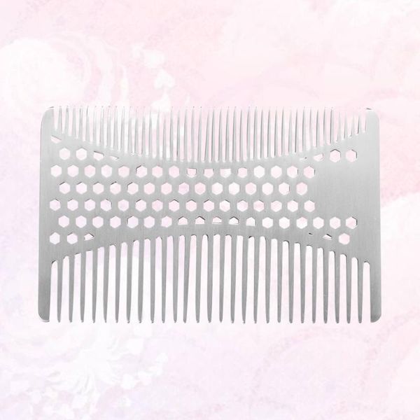

hair brushes stainless steel beard comb sturdy styling portable accessories useful supply salon gadget for men (silver)