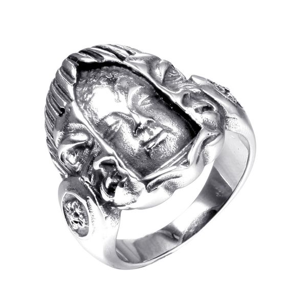 

delicate ring men's buddha, Silver