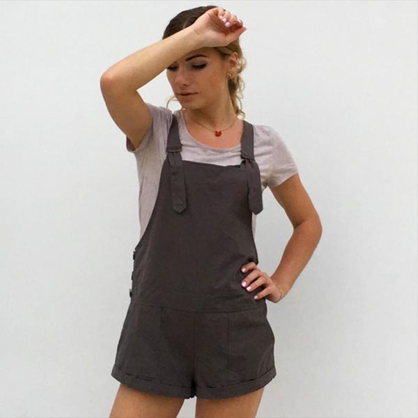 

women's jumpsuits & rompers cotton women button fashion playsuits style 2021 cute casual female solid shorts overalls jumpsuit with sum, Black;white