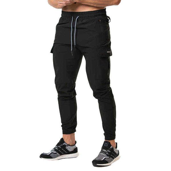 Yeni Joggers Tulum Erkekler Rahat Sıska Pantolon Çok Cep Pantolon Erkek Parça Pantolon Spor Fitness Eğitim Vücut Geliştirme Spor Pantolon G0104