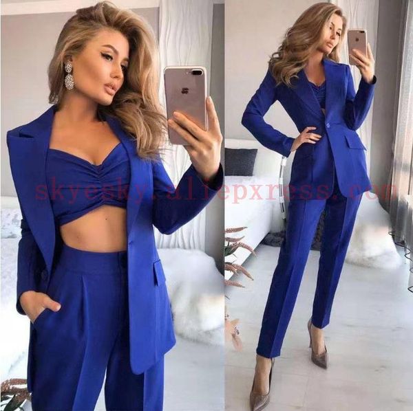 

women's two piece pants women blazer and guard sets 3 pieces ol single breasted jacket formal suit pleated trousers spring autumn winte, White