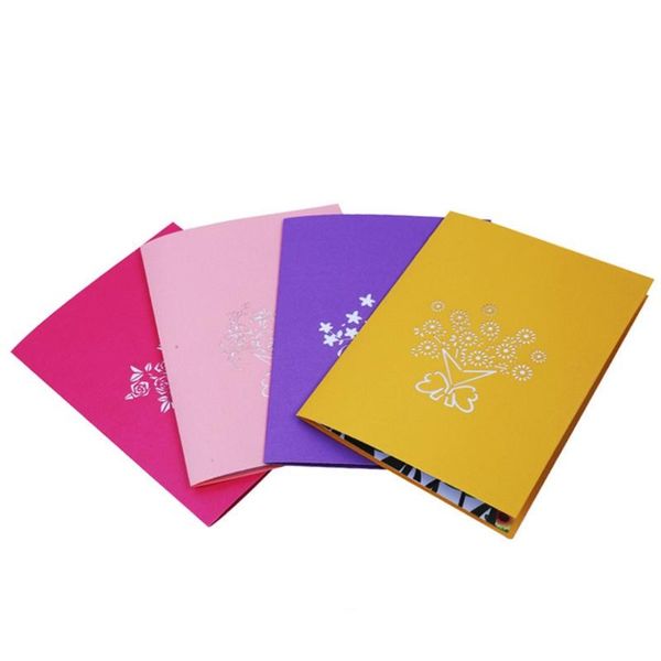 

greeting cards 3d up rose flowers card christmas birthday year invitation