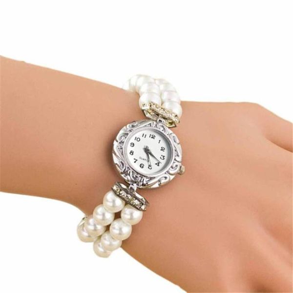 

wristwatches luxury women students beautiful fashion brand golden pearl quartz wrist watches simple elegant ladies women's bracelet wat, Slivery;brown