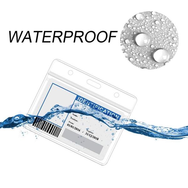 

greeting cards bank holders bus id identity clear plastic sleeve case badge with work rope card cover cardholder