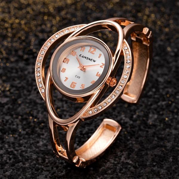 

wristwatches 2021 luxury ladies bracelet watch gold diamond dial stainless steel waterproof fashion women quartz relogio feminino, Slivery;brown