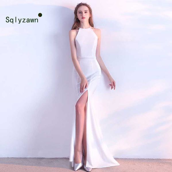 

beauty red satin floor length mermaid evening party maxi dress long for women formal evening gowns prom party dresses 210709, Black;gray