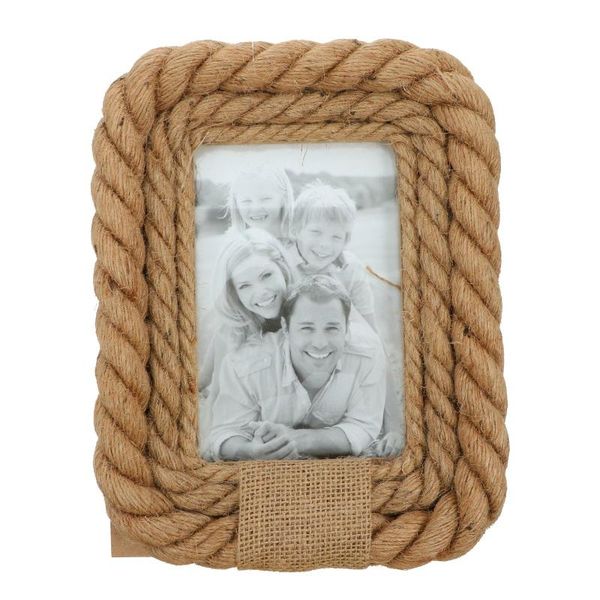 

1pc vintage wooden po frame picture rope decorative for home frames