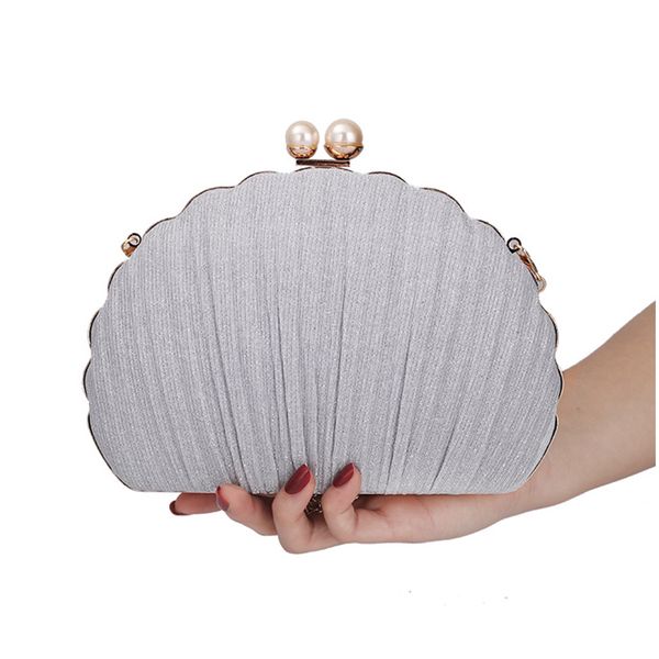 

wedding clutch purse shell shape pearl evening bag for women shoulder bag luxury small party handbag