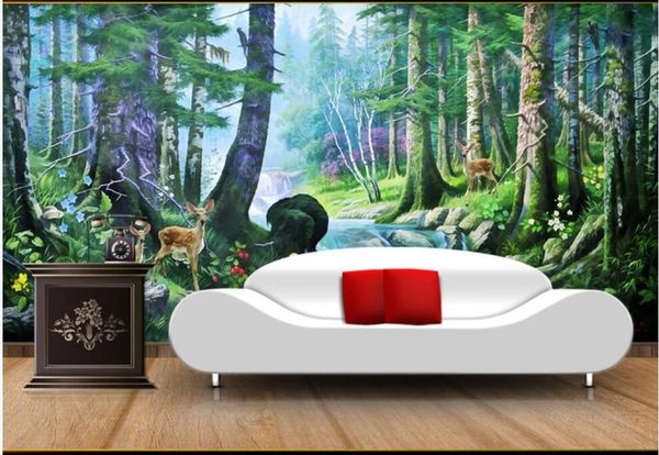 

custom mural 3d po wallpaper forest animal landscape oil painting home interior living room for walls 3 d in rolls wallpapers