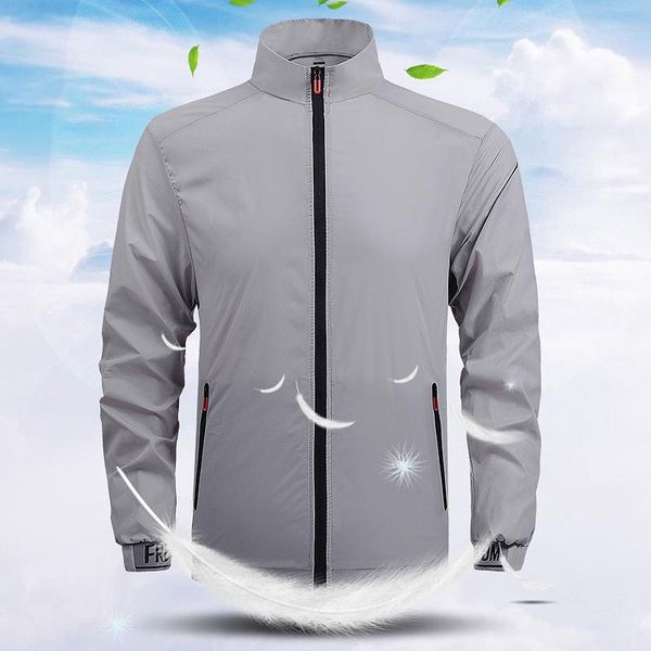 

men's jackets spring summer ultra-thin jacket men fashion stand collar sun protection clothing outdoor fishing windbreaker skin, Black;brown