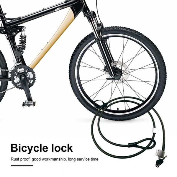 

bike locks lengthened portable bicycle anti-theft cable coil lock with keys for