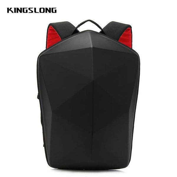 

backpack kingslong men's black casual daypack 15.6 inch lapdragon bag men waterproof eva hard mochila male