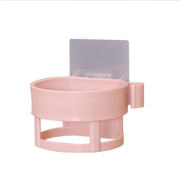 

pcs adhesive seamless hair dryer holder bathroom shelf organizer shower caddy kitchen storage rack (blue/pink, each color 1pc) shelves