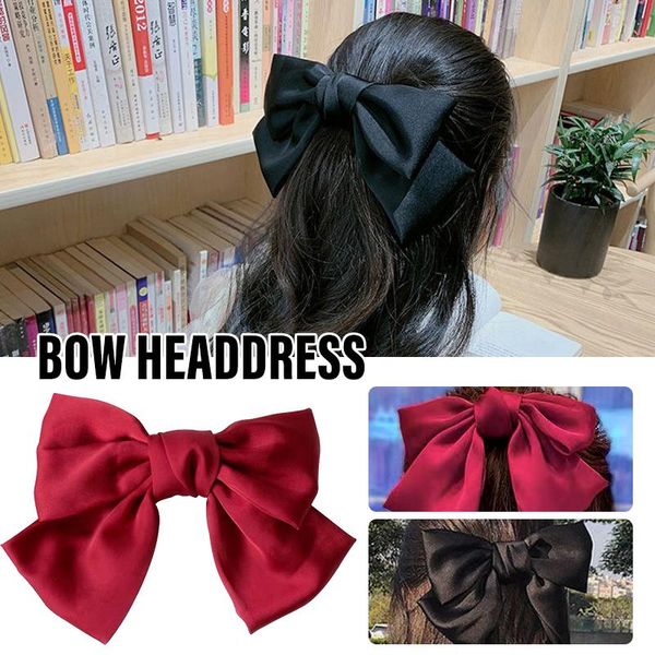 

hair clips & barrettes large bowknot hairpin boutique princess clip korean barrewith fabric bow decor accessories for women girls ea, Golden;silver