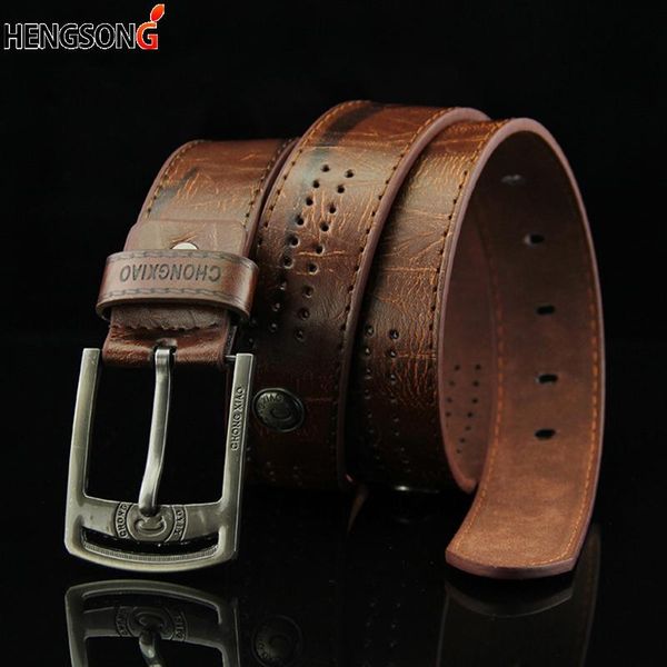 

hollow rivet punk style belt men's casual wide pu leather buckles for men fashion male jeans belts, Black;brown