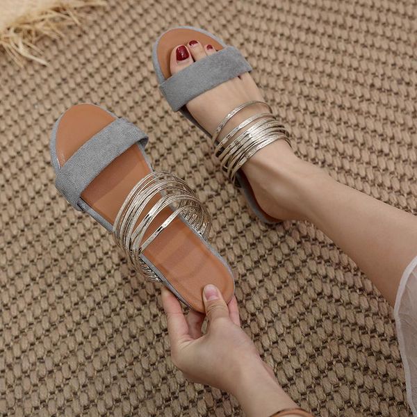 

sandals 2021 summer women slippers plus size flat slipper outdoor beach slides flip flops female slip-on, Black