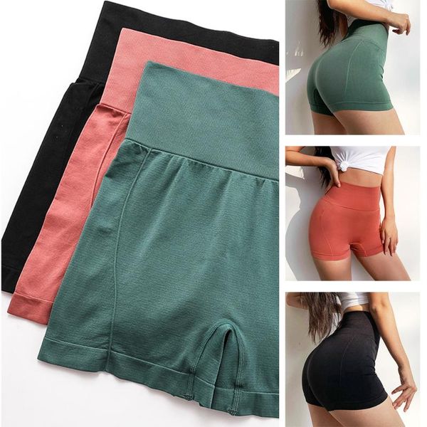 

women's shorts high waist female gym leggings yoga cycling sports seamless push-up tummy control tights booty short pants, White;black
