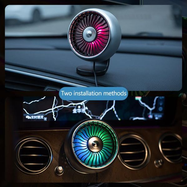 

mini usb fan portable tableÂ student dormitory usage car truck ac air vent dash electric cooling with 7 color light fans