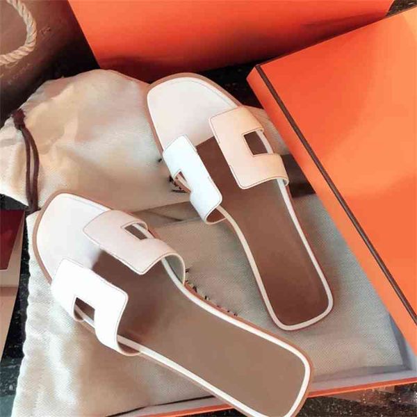 

69% off store online fashionable leather slippers for women's summer 2021 new net red and white one-line sandal large shoes, Black