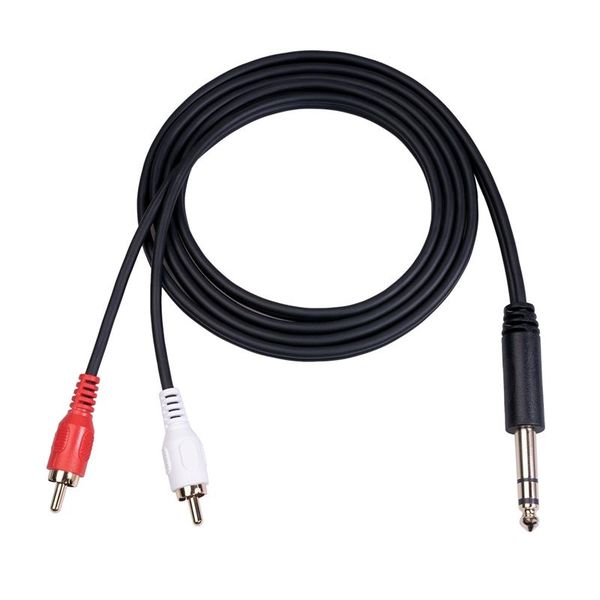 

webcams gold-plated double lotus red and white plug 6.35mm male to rca phono audio cable mixer 1.5meters
