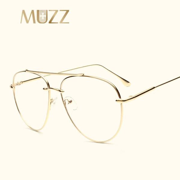 

fashion sunglasses frames muzz oversize pilot glasses frame stainless steel women gold men brand eyeglass reading eyewear, Black