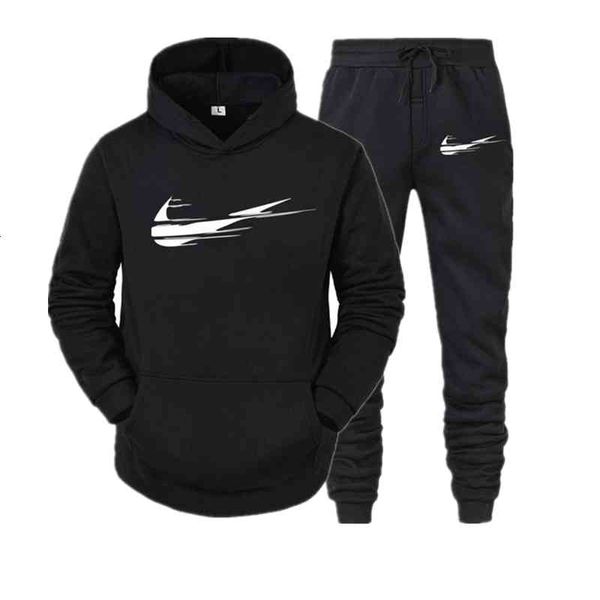 

men's tracksuits tracksuit fashion hoodie suit brand print autumn casual hoodiepants sports two piece clothes sportswear set mubc, Gray